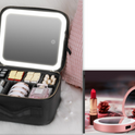 Smart LED Cosmetic Case With Mirror Cosmetic Bag Large Capacity Fashion Portable Storage Bag Travel Makeup Bags