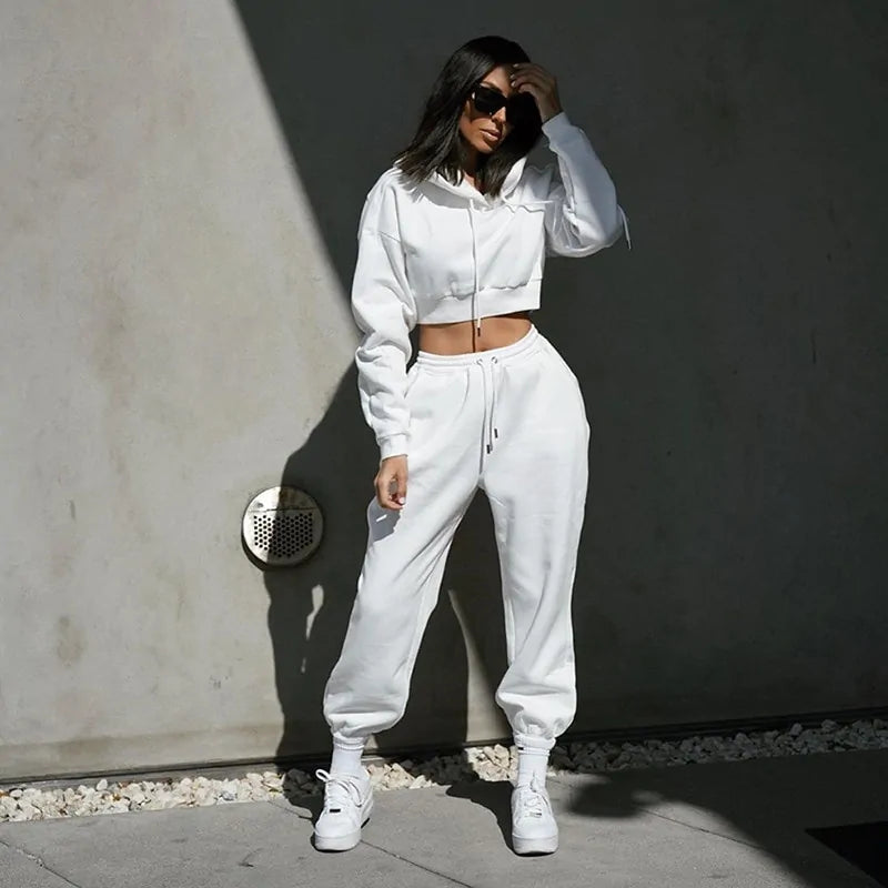 2 Piece Set Sweatsuits Women's Sweatshirt and Sweatpants