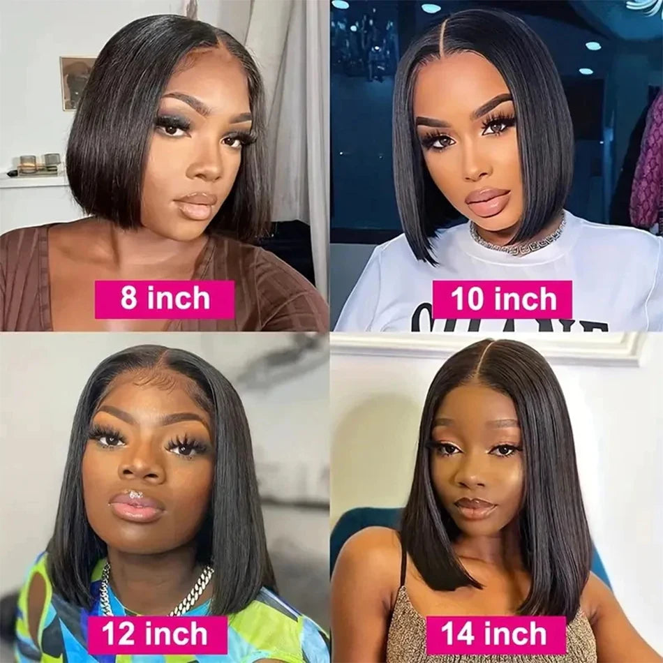 Glueless Straight Short Bob Wig Transparent 13X4 Lace Front Human Hair Wigs PrePlucked Natural Hair Remy Brazilian Wig On Sale