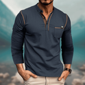 Men's Long Sleeve Color Matching Shirt